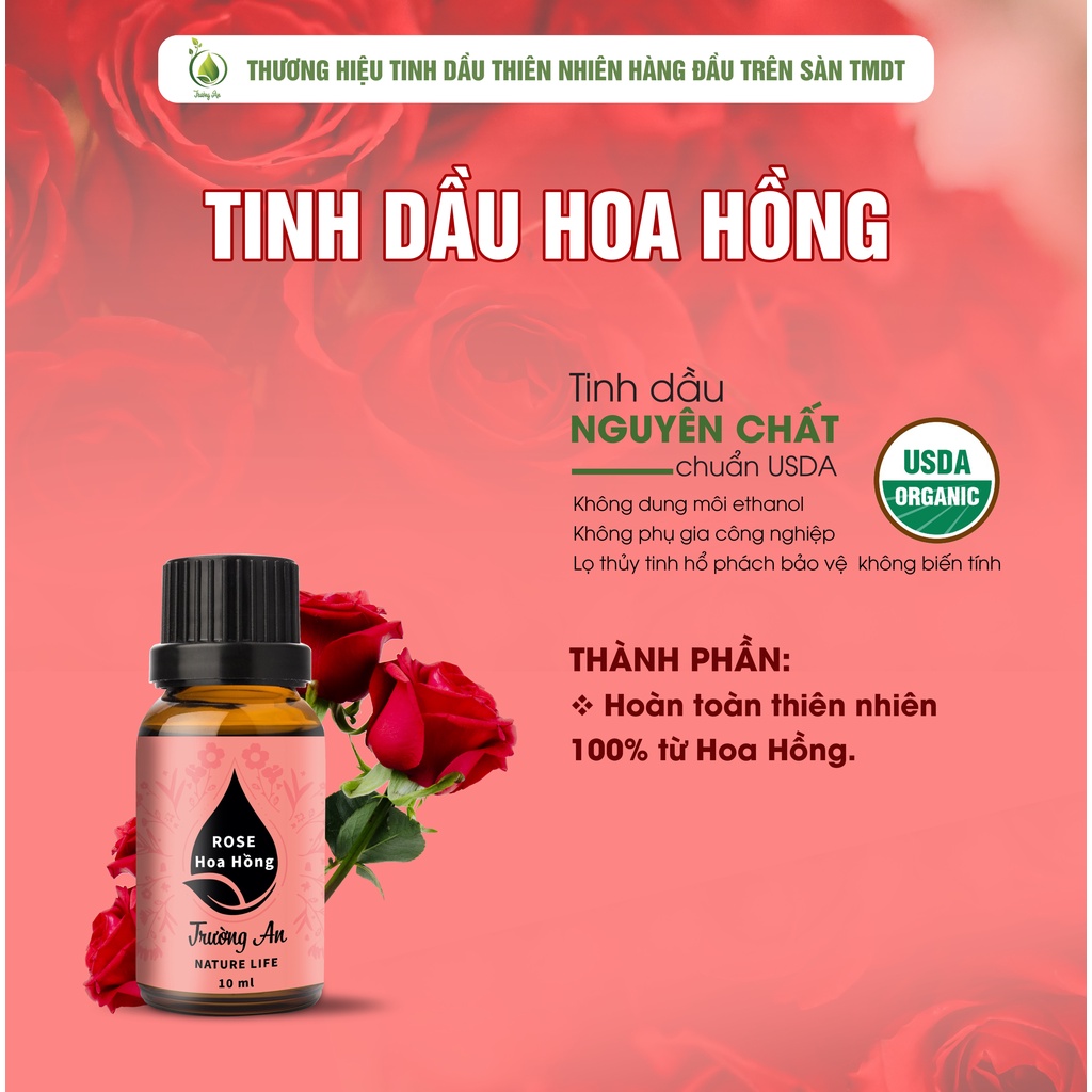 Tinh dầu Hoa Hồng Rose Trường An Essential Oil, xuất sứ thiên nhiên không pha tạp chất, có giấy kiểm định COA