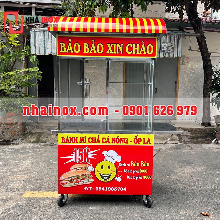 Xe bánh mì chả cá mái vòm SP0045