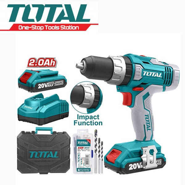 Máy khoan vặn vít dùng pin 50 chi tiết Total TIDLI2003 20V