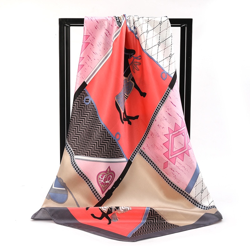 Khăn Choàng Satin Vuông 90CM(35.4inch) Thời Trang Dành Cho Nữ WJ1001-69