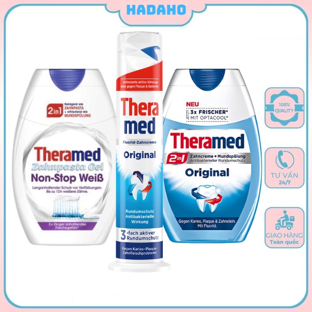 Kem Đánh Răng Theramed 2in1, Kem Đánh Răng Dontodent, Kem Đánh Răng Odol-med 3, Giúp Rắng Chắc Khỏe, Trắng Sáng-Bill Đức