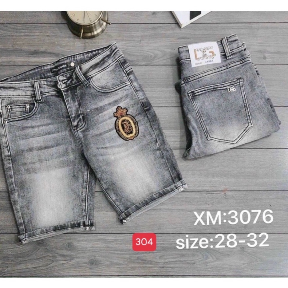 Quần short jean nam logo cao cấp - chất liệu Denim, co dãn tốt - Thời Trang Nam Nữ Gemini KV304