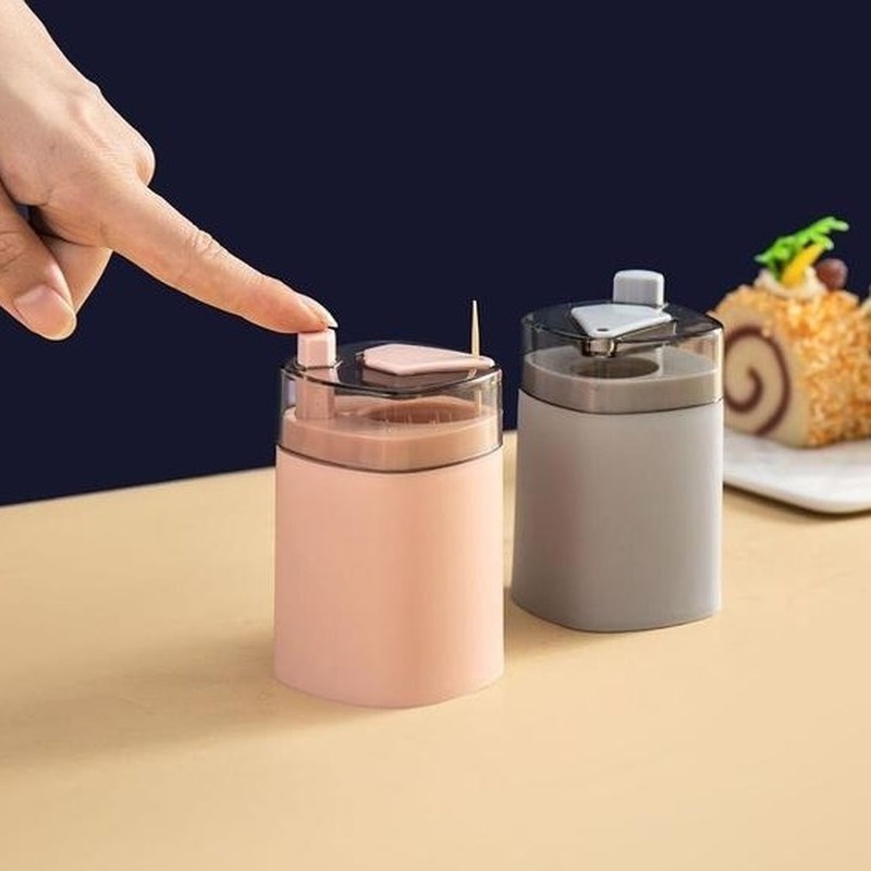 [Home Creative Automatic Toothpick Box  ][Home Living Room Dining Room Toothpick Storage Box][ Toothpick Holder Container ][Portable Pop-up Toothpick Dispenser Storage Box ]