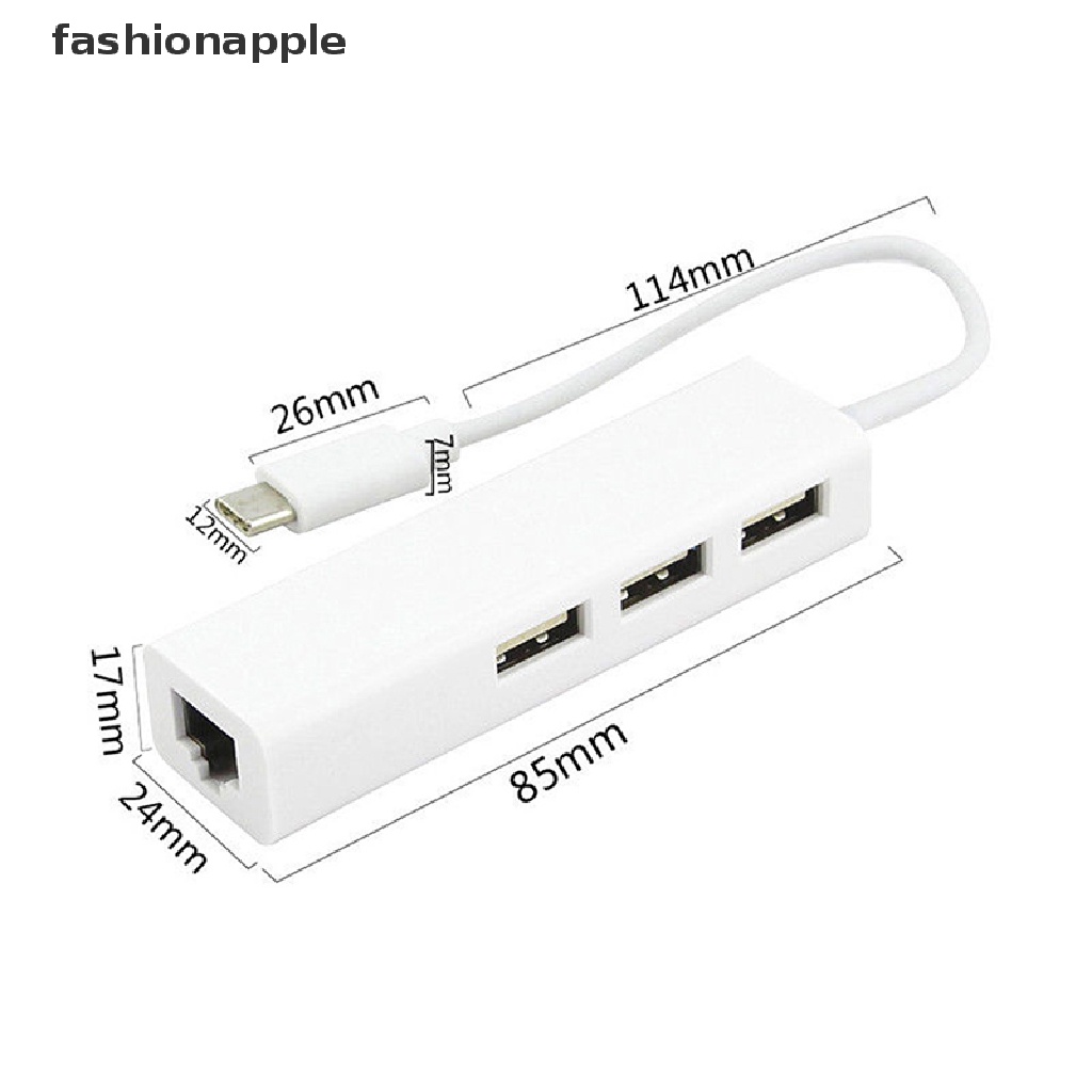 Bộ Chia Cổng USB 3.1 Thành Cổng USB 3.0 Lan RJ45 Cho Macbook US glory