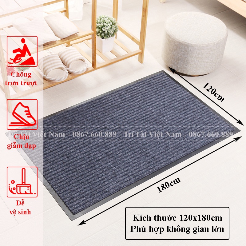 Thảm chùi chân nỉ đế cao su, kích thước 1.2x1.8m