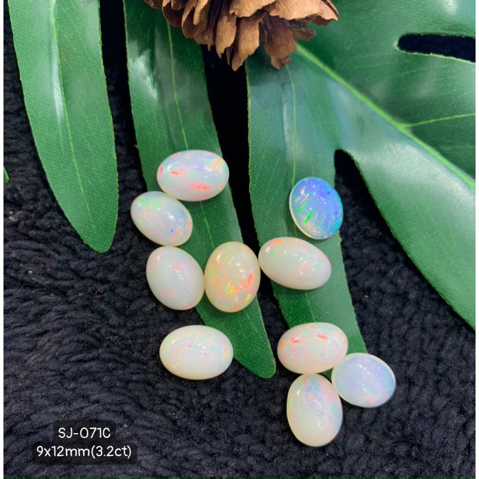 Mặt Đá Opal Màu Lắp Lánh Khỏi Chê Size Nhỏ OVAL 9*12mm-11*15mm
