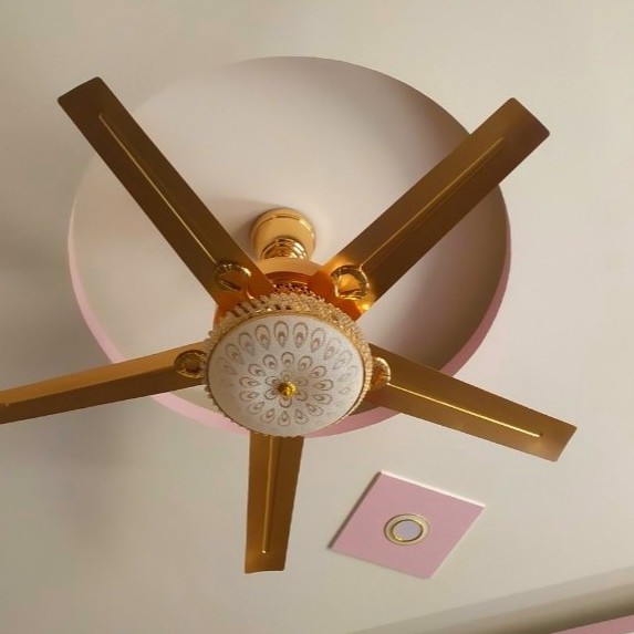 Quạt Trần Đèn Nhập Khẩu 5 Cánh Mạ 24k /18k, Quạt Trần Trang Trí Phòng Khách Đẹp,Sang Trọng