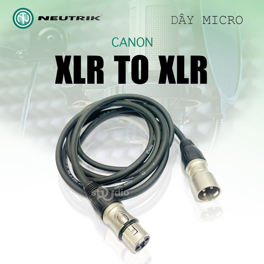 Dây Micro Canon Neutrik Yongshen - XLR to XLR Cable Microphone (1.8M)