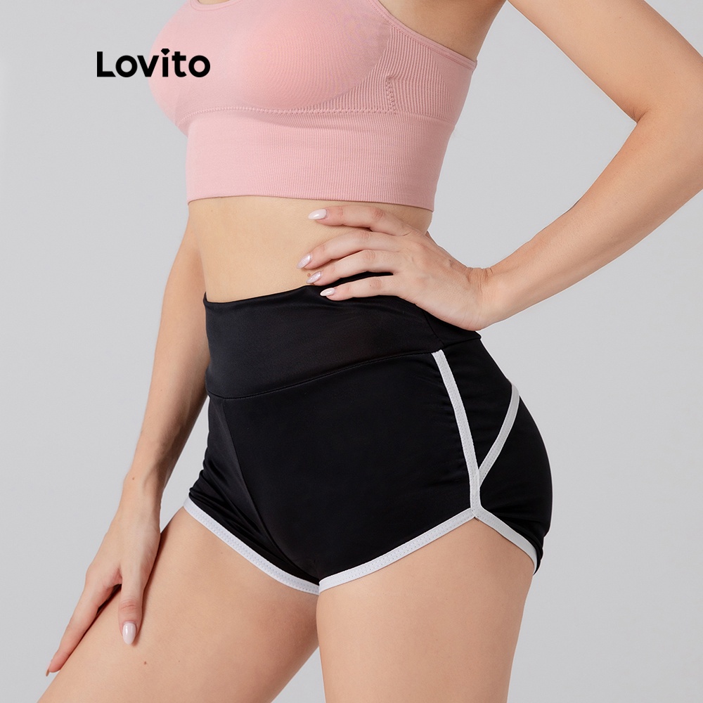 Quần short Lovito phong cách thể thao L05204 (Màu xanh lá / đen) | BigBuy360 - bigbuy360.vn