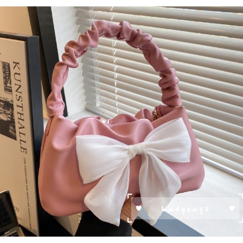 Túi xách nữ da mềm túi công chúa điệu đà sang trọng kèm nơ riêng