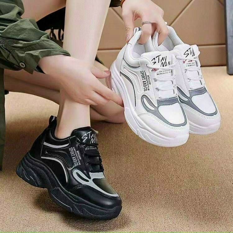 Giày thể thao nữ độn đế 6cm chất liệu cao cấp siêu đẹp mẫu mới,sneaker nữ Hot trend