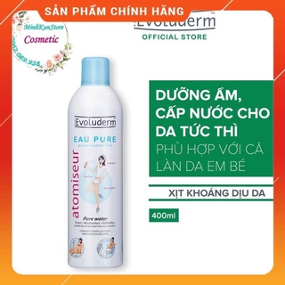 Xịt khoáng Evoluderm giúp dưỡng ẩm cấp nước và làm dịu làn da Atomiseur Eau Pure 150ml
