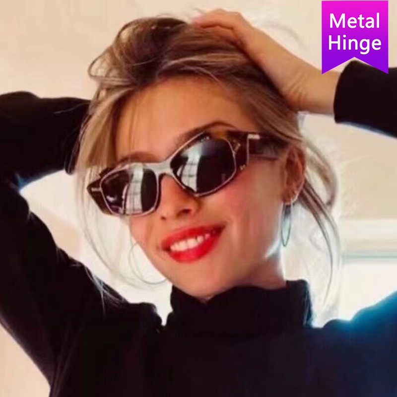 Kính râm gọng đa giác vân da báo thời trang cho nữ 2021