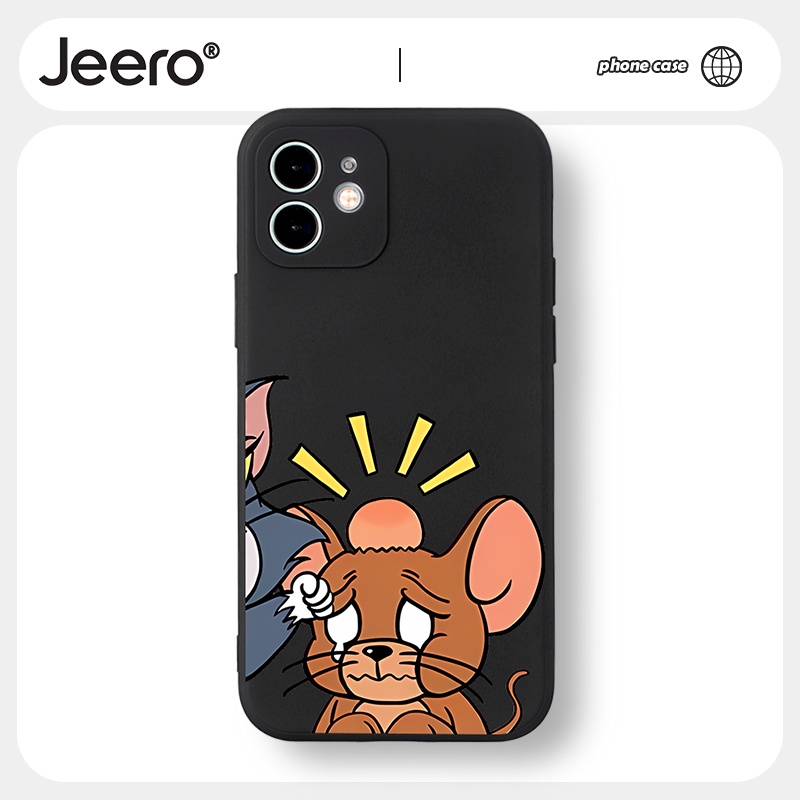 Ốp lưng JEERO mềm cặp đôi dễ thương đẹp độc lạ Tom Jerry cho iphone 14 13 12 11 Pro Max SE 2020 X XR XS 8 7 6S 6 Plus HFF1479