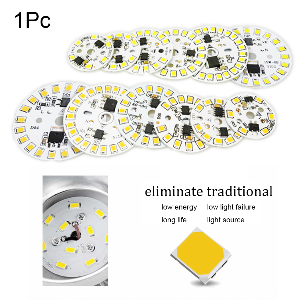 ❀SIMPLE❀ 1Pc Round 2835 SMD Warm White/White Light Plate LED Chip 15W 12W 9W 7W 6W 5W 3W New Smart IC Driver AC220V Bulb Lamp Bean/Multicolor