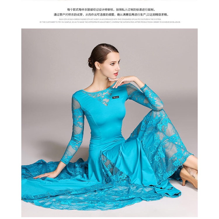 Đầm Múa tango Phối Ren Dáng Dài Thiết Kế Hiện Đại Cá Tính