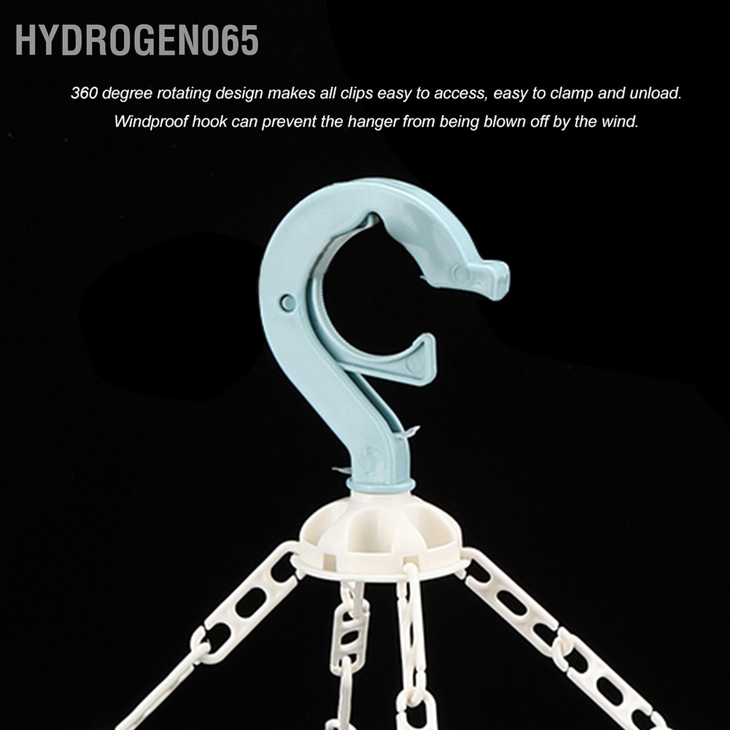 Hydrogen065 Móc treo đồ với 32 Kẹp Có thể gập lại Giặt giũ Clothespin Giá phơi cho vớ Đồ lót Áo ngực Khăn quàng