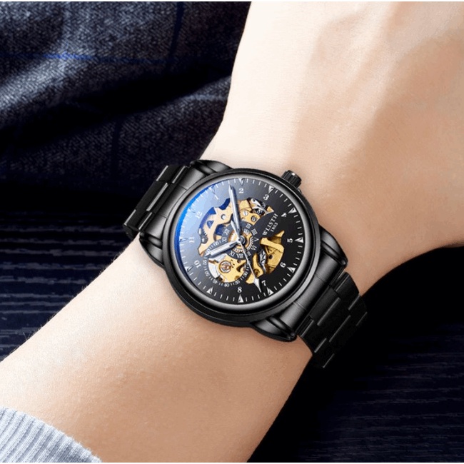 Đồng hồ cơ nam chính hãng đủ phiên bản dây da dây thép, chống nước Wlisth W900, Bộ máy lộ cơ công nghệ Nhật Bản | BigBuy360 - bigbuy360.vn