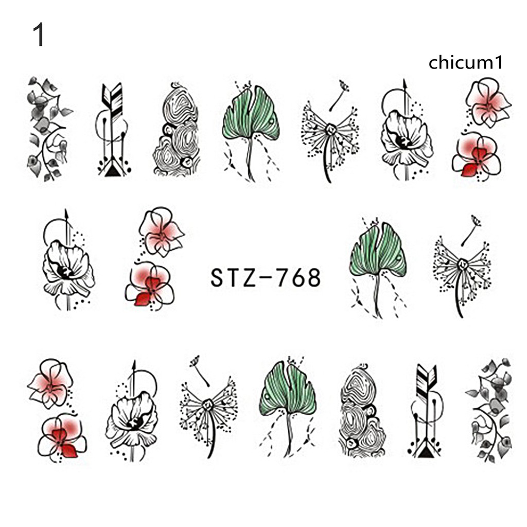[Hàng mới về] Miếng dán trang trí móng tay màu đen đơn giản thời trang DIY