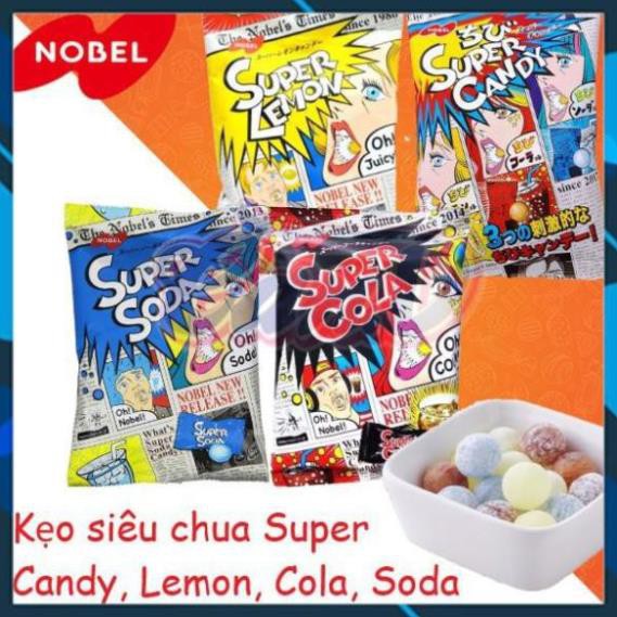 Kẹo siêu chua Super Candy, Lemon, Soda, Cola, Umeboshi (90gr) | Hàng Nội Địa Nhật