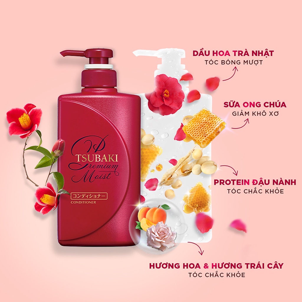 Combo Gội Xả - Dầu Gội Tsubaki Premium Repair Tsubaki (490ml/chai)