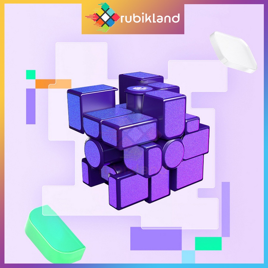 Rubik Gan Mirror 3x3 Màu Tím Rubic Biến Thể Bump Purple Tráng Gương Hàng Cao Cấp Có Nam Châm Đồ Chơi Trí Tuệ