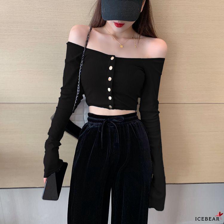 Áo Kiểu Trễ Vai Tay Dài Thiết Kế Quyến Rũ