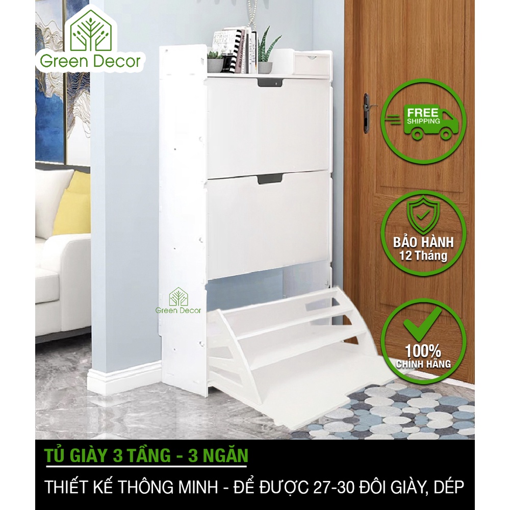 Tủ đựng giầy thông minh gỗ nhựa chống nước tuyệt đối - Green Decor