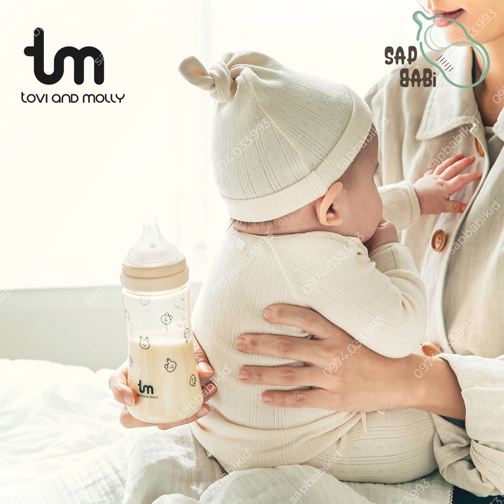 Bình thỏ Tovi and Molly 180/280ml, Bình sữa thỏ Hàn Quốc - Hàng Chính Hãng