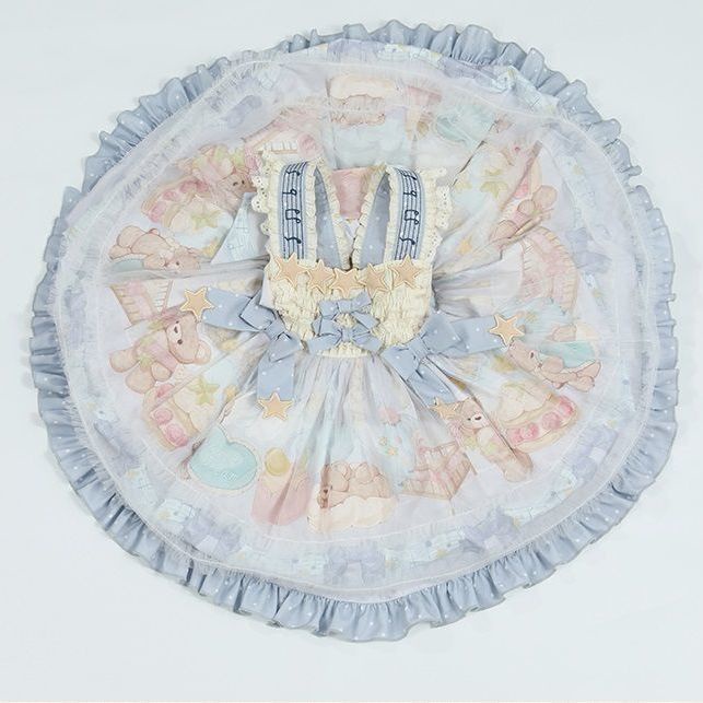 Girls' dress Lolita Princess suspender skirt little bear fluffy skirt children's baby spring and summer new western style dress