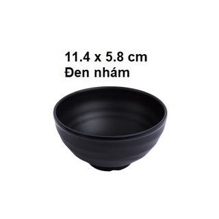 Chén ăn cơm nhám đen nhựa Melamine CO15N
