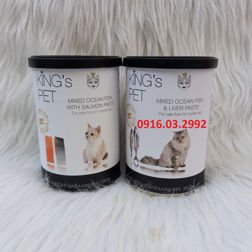 Pate cho mèo Kingspet 380g, Pate Kingpet cho mèo mọi lứa tuổi được chọn vị