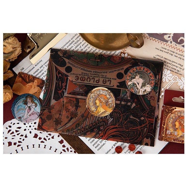 Bộ 46 Sticker Tranh Phụ Nữ Phục Hưng E119