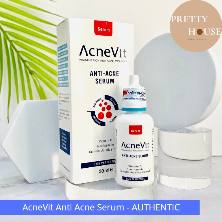 [HSD2028-TEM CHÍNH HÃNG PHÒNG KHÁM DA]Tinh chất dưỡng sáng, ngừa mụn AcneVit Anti-Acne Serum 30ml