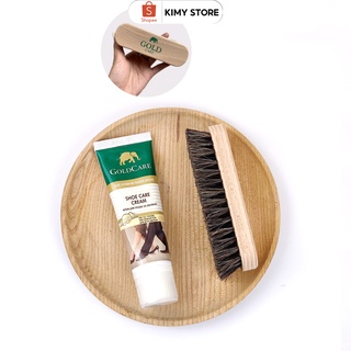 Bộ Đánh Giày Cao Cấp Goldcare Gồm Bàn Chải Lông Ngựa  Và Xi Đánh Giày Trắng Dạng Tuýp Kem - Hàng  Thổ Nhĩ Kì