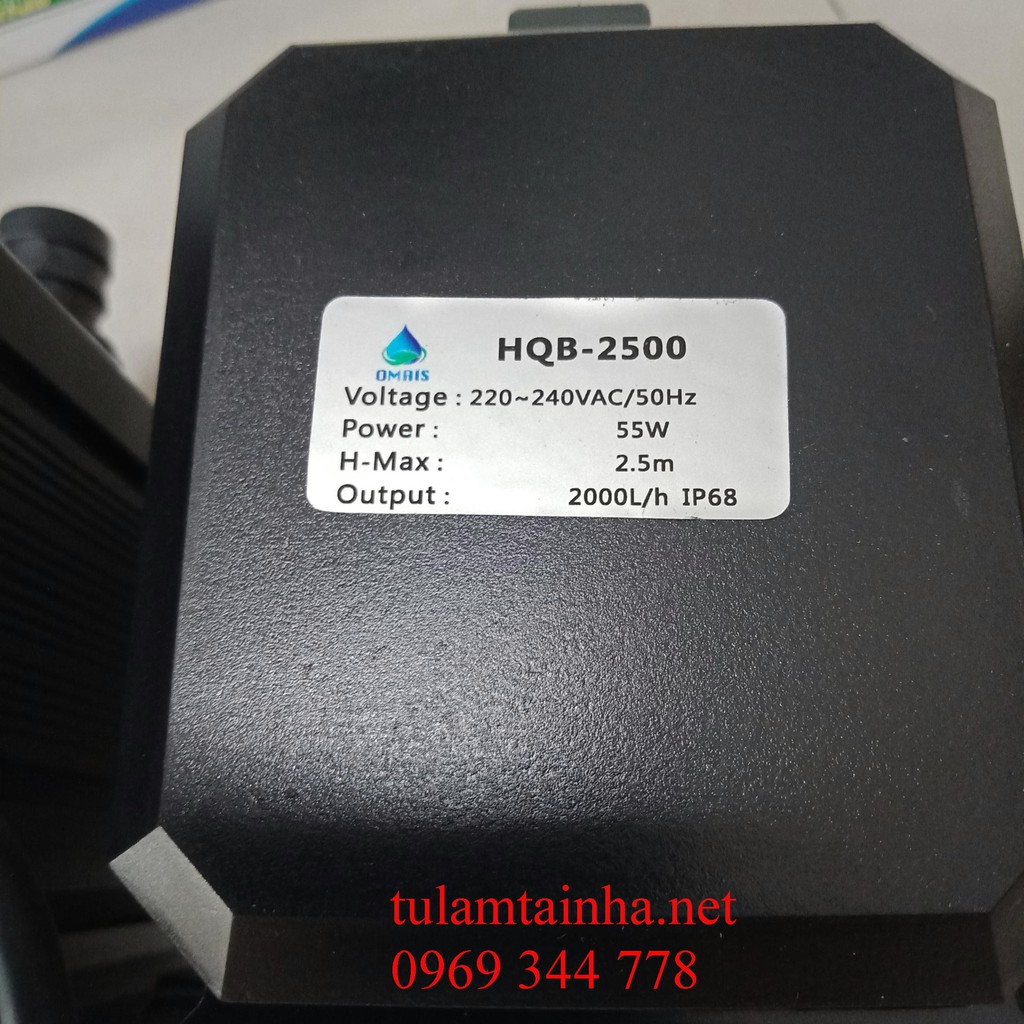 Máy bơm chìm hồ cá HQB 2000/2500 dùng điện 220V