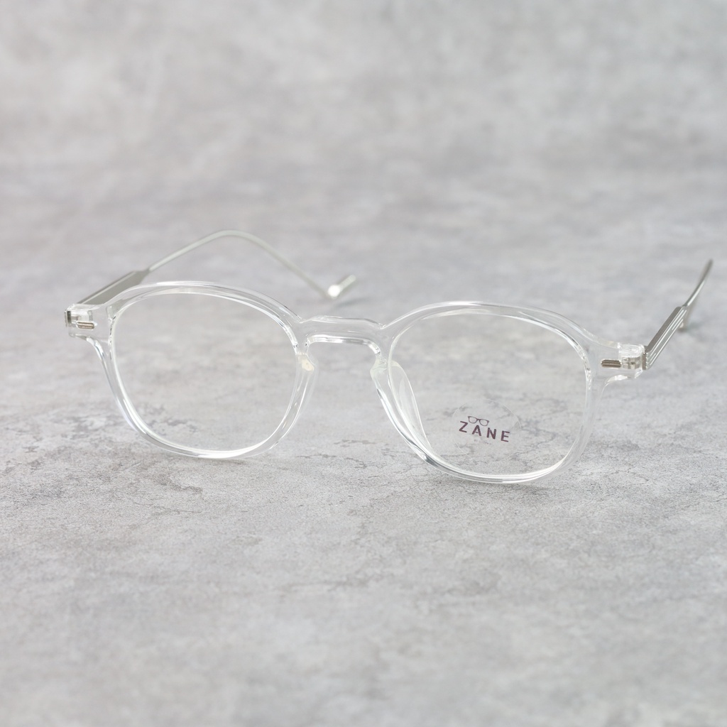 Gọng kính cận nam lắp sẵn cận chất liệu nhựa chân kính kim loại mắt kính vuông - Z369 Eyepro
