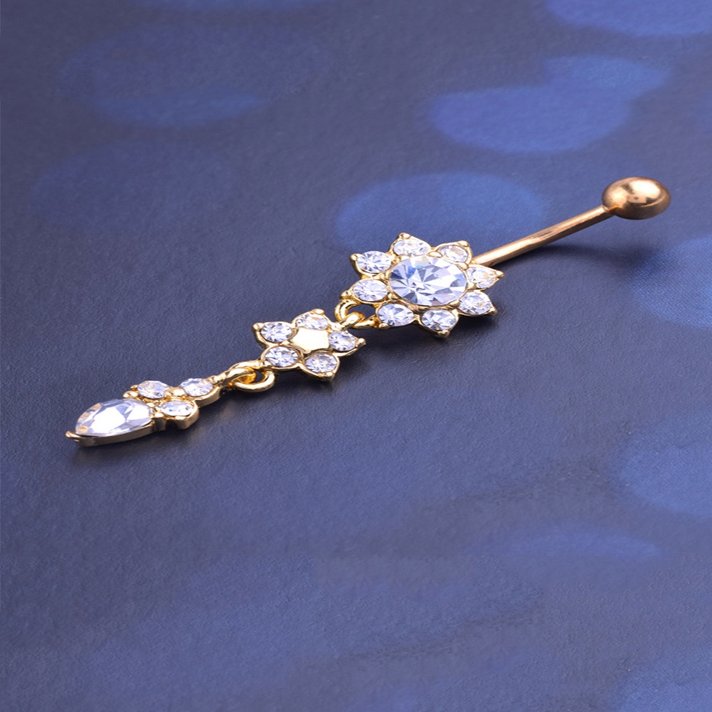 Khuyên Rốn Hình Hoa Đính Đá Nhân Tạo Thời Trang Cho Nữ