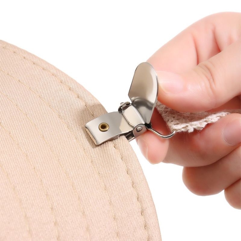 Phụ Kiện Kẹp Nón Chống Thất Lạc Bằng Hợp Kim Phối Ren Sáng Tạo Đa Năng Thời Trang