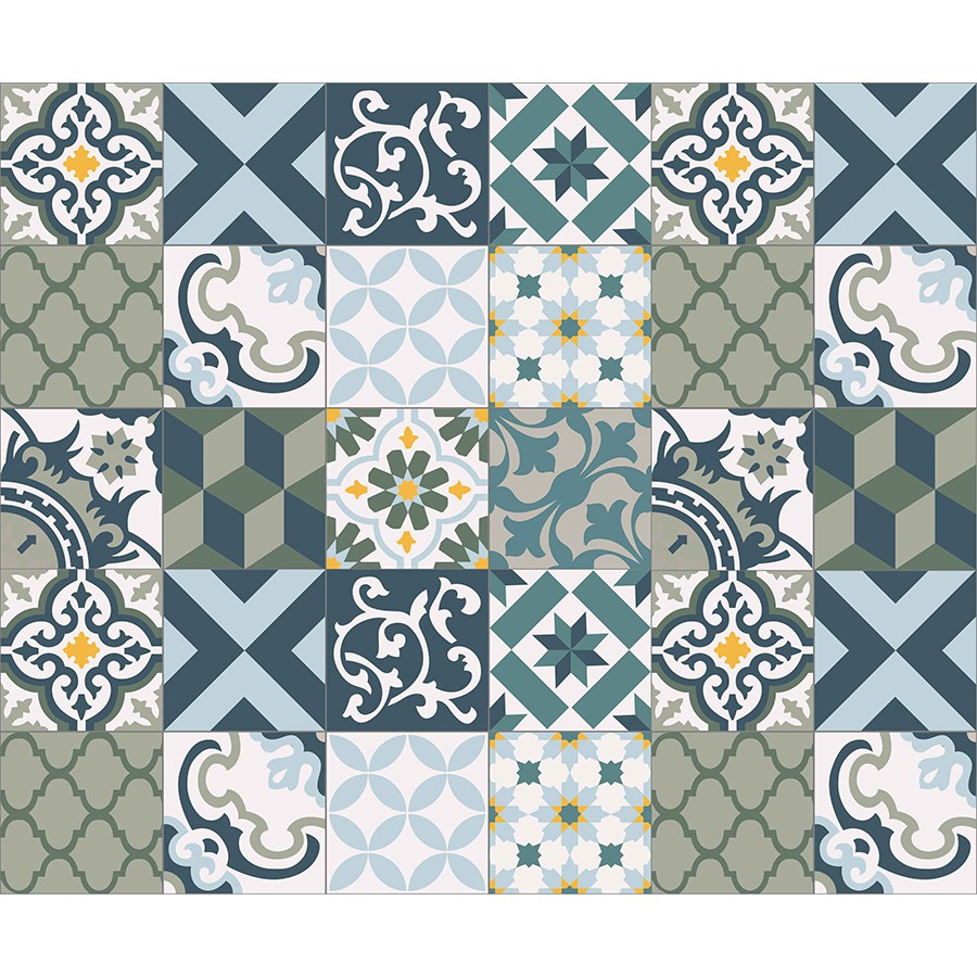 Decal Gạch Bông C71 - Set 30 Ô 20x20cm - Decal Dán tường Trang trí Nhà Cửa - Viet Decor