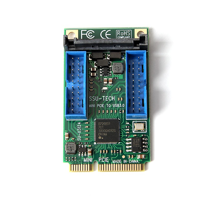 Mini PCI Express USB 3.0 Adapter Mini PCI-E to USB 4 Port Converter