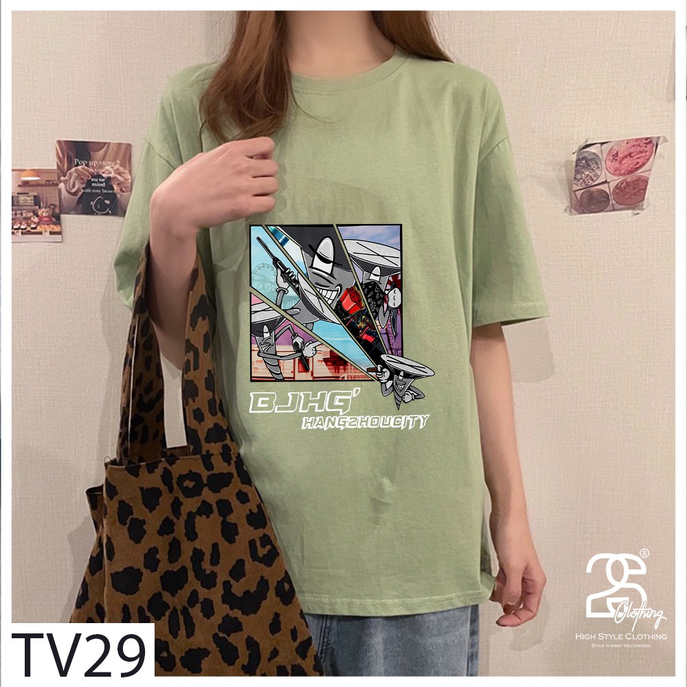 Áo Cotton Nam Unisex Tay Lỡ Ulzzang 2s Clothing Áo Phông Đen Cotton Oversize Form Rộng In Truyện Cool Ngầu TV29 | BigBuy360 - bigbuy360.vn