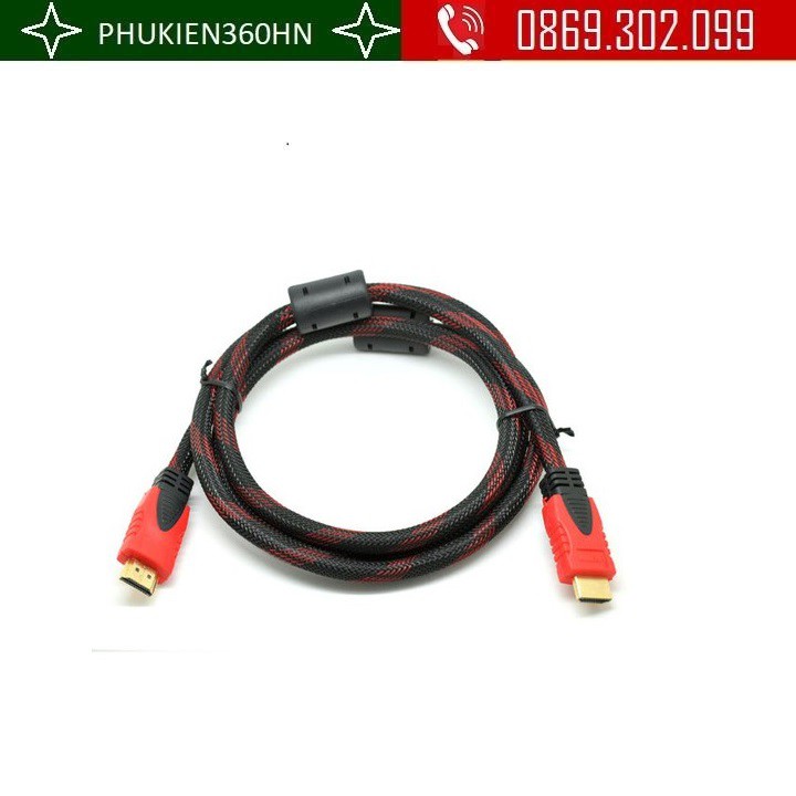 Cáp HDMI 2 Đầu Đen Phối Đỏ 1.5m - Cáp HDMI 1.5m