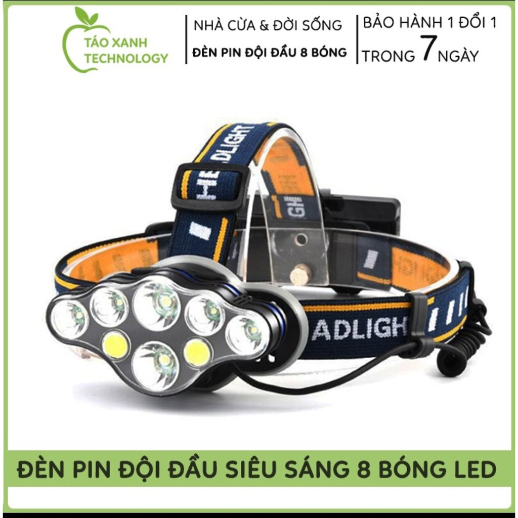 ĐÈN ĐỘI ĐẦU SIÊU SÁNG 8 BÓNG LED