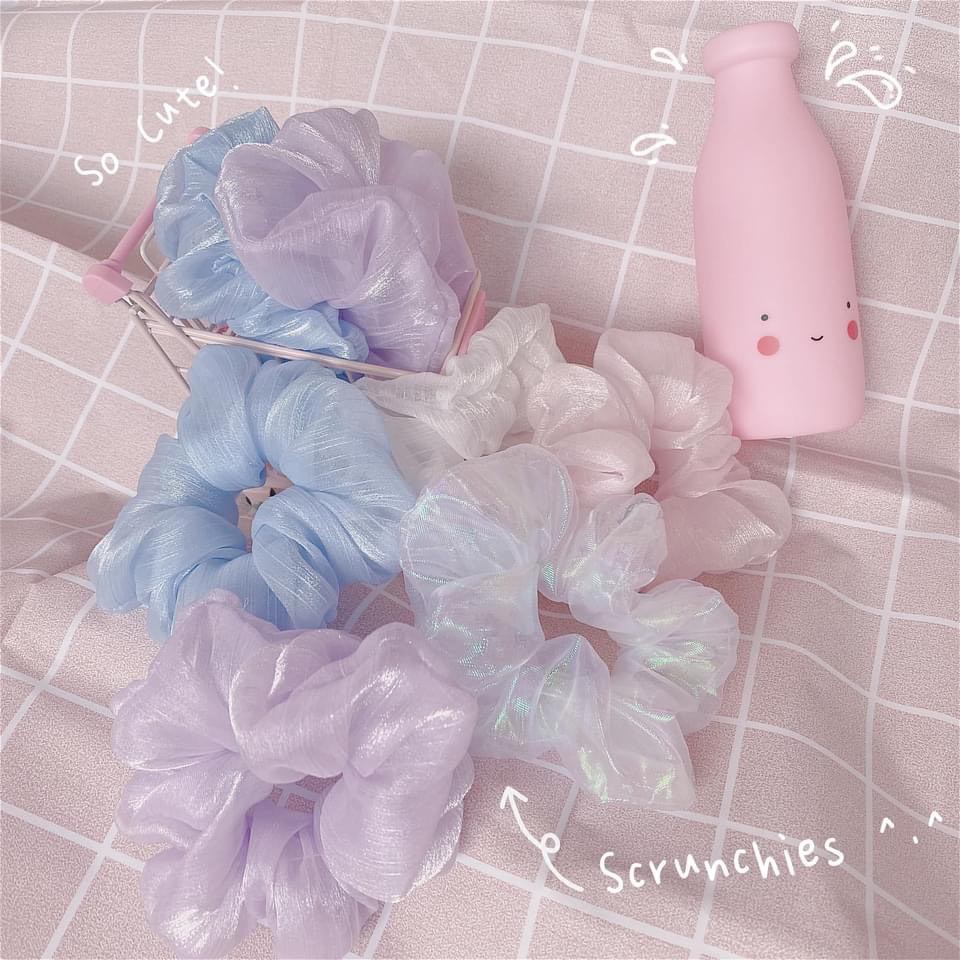 (CÓ SẴN) Chun buộc tóc scrunchies dây buộc tóc bling bling handmade