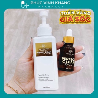 Kem tẩy lông perfect clean 120ml + serum triệt lông 20ml huyền phi | làm sạch mọi loại lông không gây đau rát