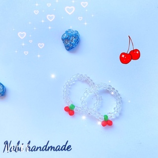 nhẫn hạt cườm cherry mã R005