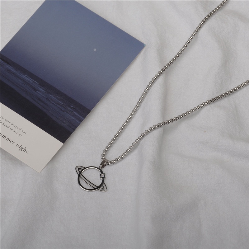 Vòng cổ Thép Titan Không Gỉ Mặt Hình Hành Tinh Phong Cách Hip Hop Thời Trang Unisex