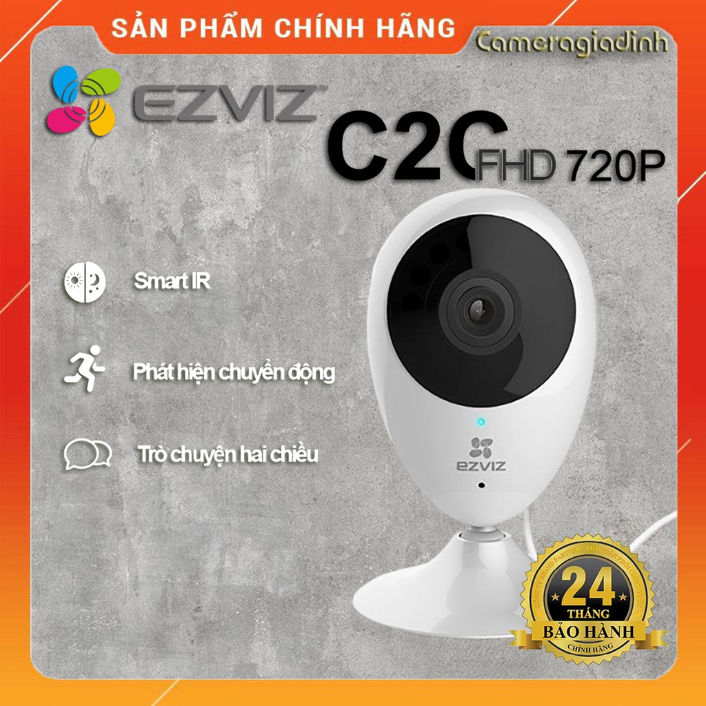 Camera Wifi IP 1MP EZVIZ CV-206 C2C FULL HD 720P - Camera TRong Nhà Đàm Thoại 2 Chiều( BH 24 Tháng)