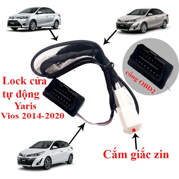 🔥HCM-Chốt cửa tự động,Auto lock xe Vios, Yaris 2014 đến đời 2020-cắm cổng OBD2(bảo hành 12 tháng)